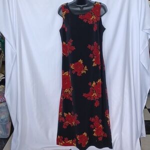 Studio I  Floral Black Sleeveless Maxi Dress sz P10